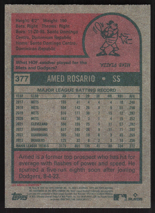 2024 Topps Heritage #377 Amed Rosario Base