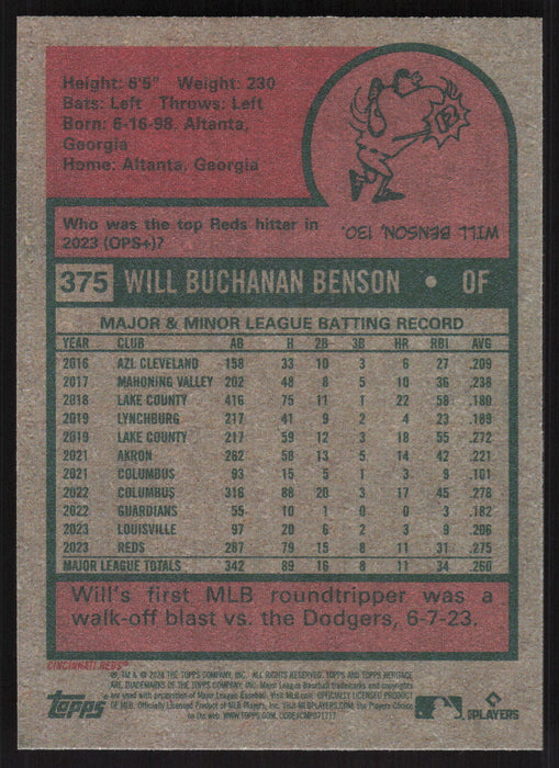 2024 Topps Heritage #375 Will Benson Base