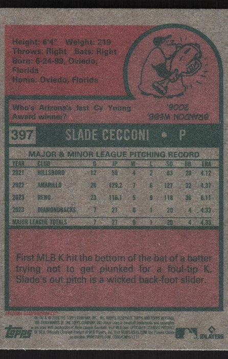 2024 Topps Heritage #397 Slade Cecconi Base