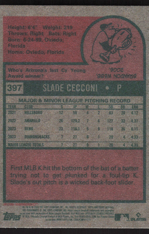 2024 Topps Heritage #397 Slade Cecconi Base