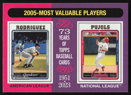 2024 Topps Heritage #202 2005 MVPs (Alex Rodriguez / Albert Pujols)