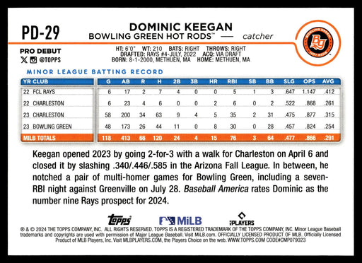 2024 Topps Pro Debut #PD-29 Dominic Keegan