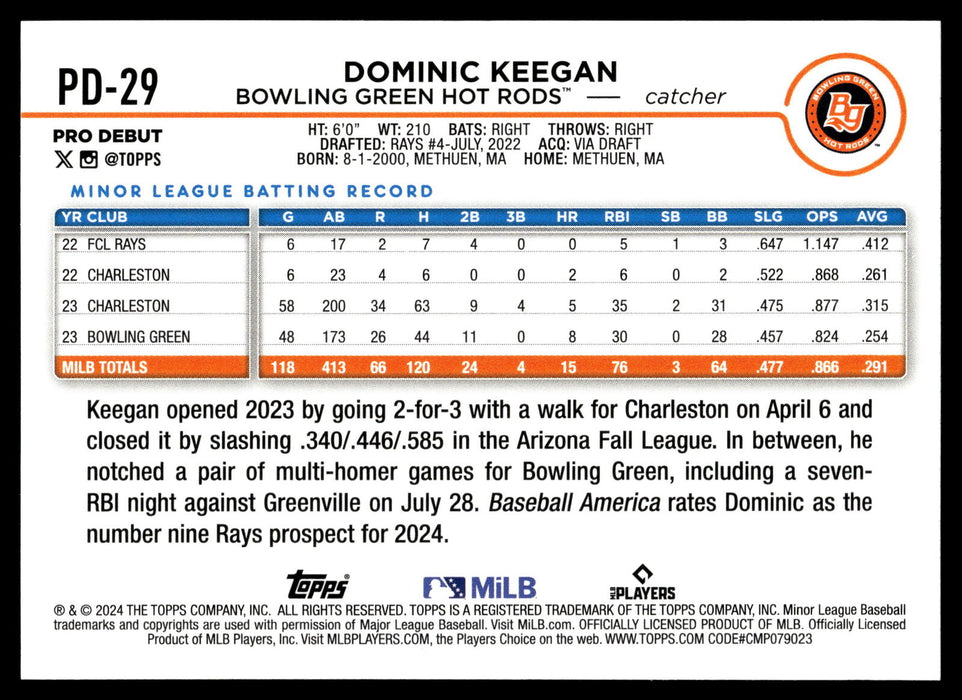 2024 Topps Pro Debut #PD-29 Dominic Keegan