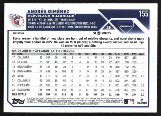 2023 Topps Chrome #155 Andrés Giménez Refractor