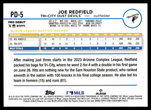 2024 Topps Pro Debut #PD-5 Joe Redfield