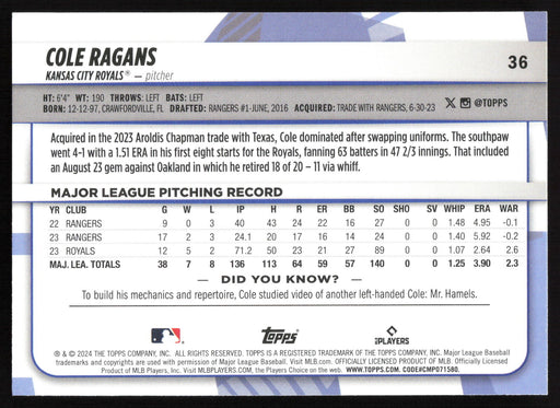 2024 Topps Big League #36 Cole Ragans