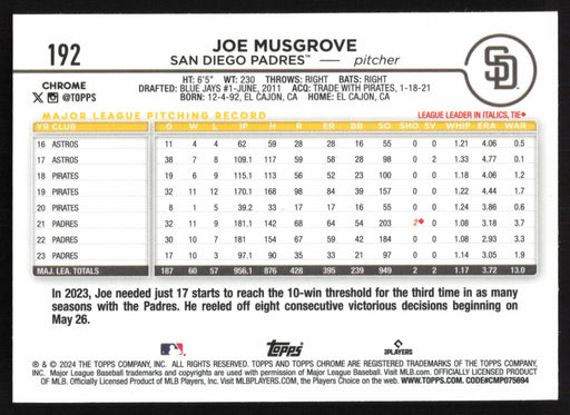 2024 Topps Chrome #192 Joe Musgrove