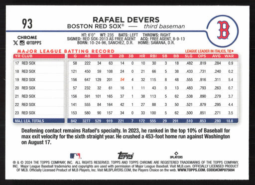 2024 Topps Chrome #93 Rafael Devers