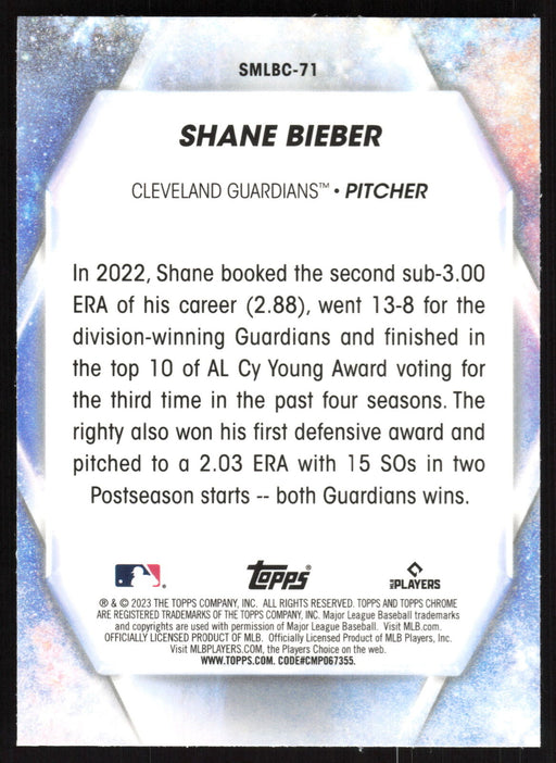 2023 Topps Update #SMLBC-71 Shane Bieber Stars of MLB Chrome