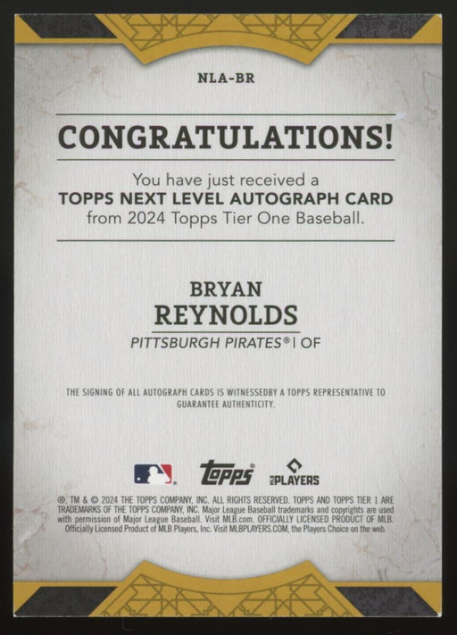 2024 Topps Tier One #NLA-BR Bryan Reynolds Next Level Autographs /49