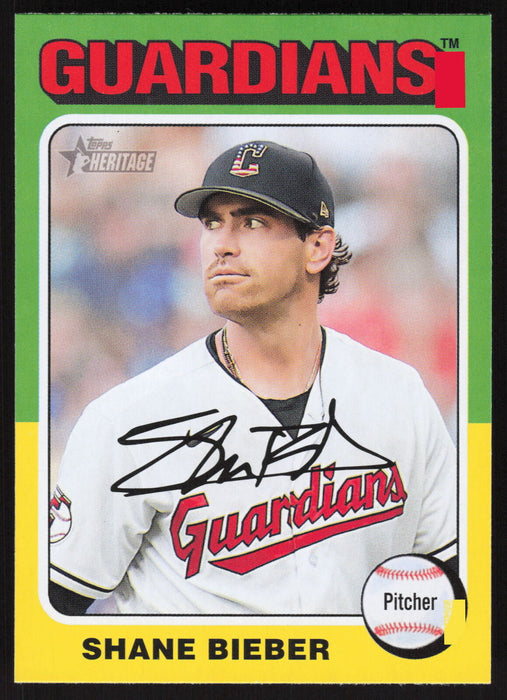 2024 Topps Heritage #108 Shane Bieber Base