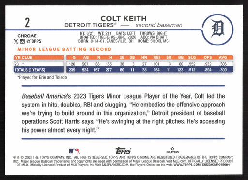 2024 Topps Chrome #2 Colt Keith