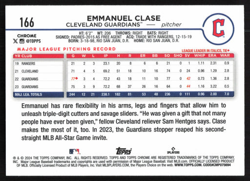 2024 Topps Chrome #166 Emmanuel Clase