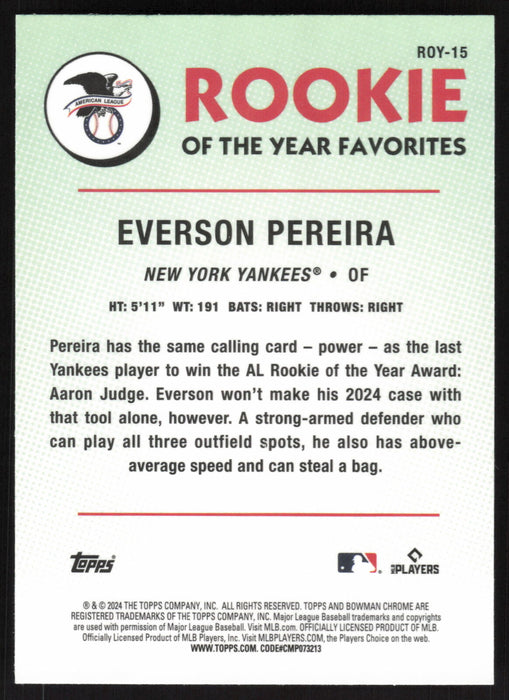 2024 Bowman #ROY-15 Everson Pereira Rookie of the Year Favorites