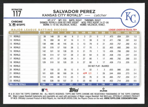 2024 Topps Chrome #117 Salvador Perez Refractor