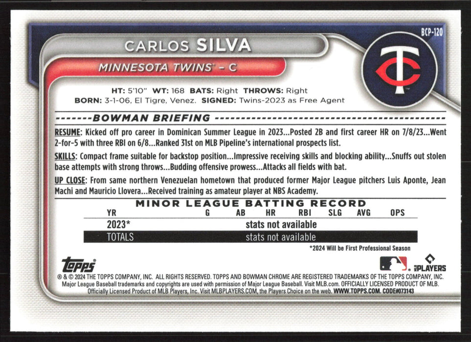 2024 Bowman #BCP-120 Carlos Silva