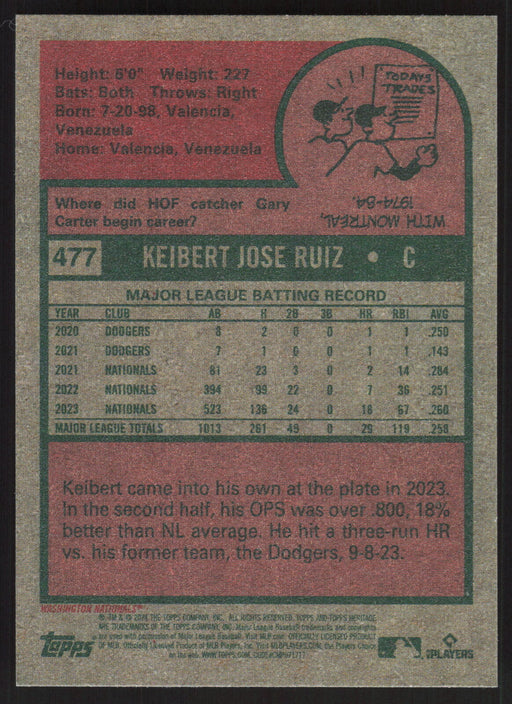 2024 Topps Heritage #477 Keibert Ruiz