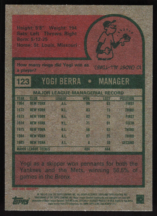 2024 Topps Heritage #123 Yogi Berra Base