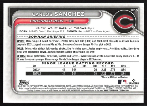 2024 Bowman #BCP-25 Carlos Sanchez