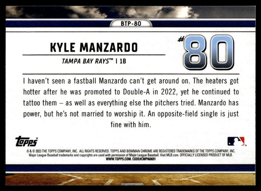 2023 Bowman #BTP-80 Kyle Manzardo Bowman Scouts Top 100