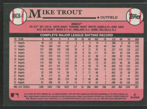 2024 Topps Chrome #89CB-1 Mike Trout 35th Anniversary