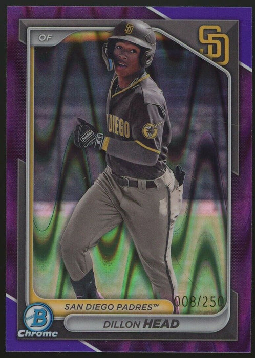 2024 Bowman Chrome Prospects Purple Refractor Dillon Head /250