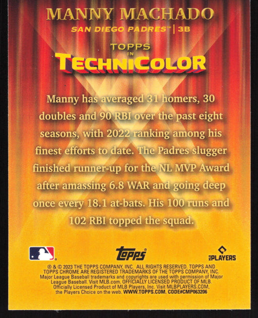 2023 Topps Chrome #TT-5 Manny Machado Topps in Technicolor