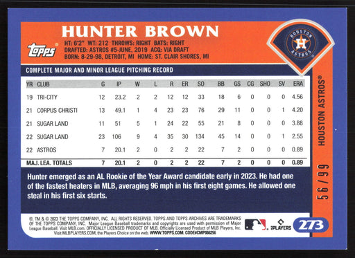 2023 Topps Archives #273 Hunter Brown Green Foil #/99