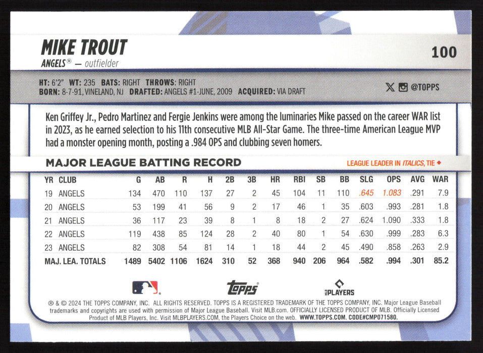 2024 Topps Big League #100 Mike Trout