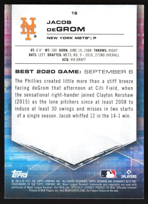 2021 Bowman's Best #16 Jacob deGrom