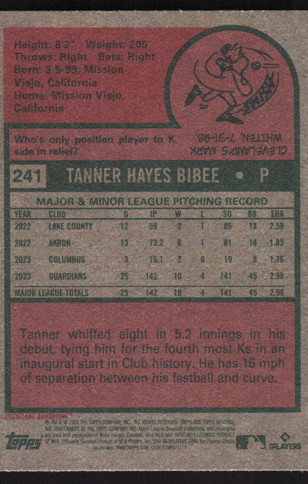 2024 Topps Heritage #241 Tanner Bibee Base