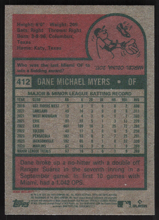 2024 Topps Heritage #412 Dane Myers Base