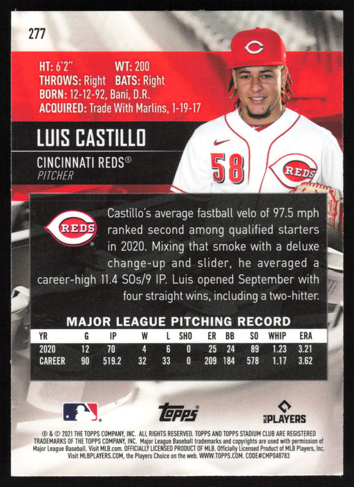 2021 Stadium Club Chrome #277 Luis Castillo