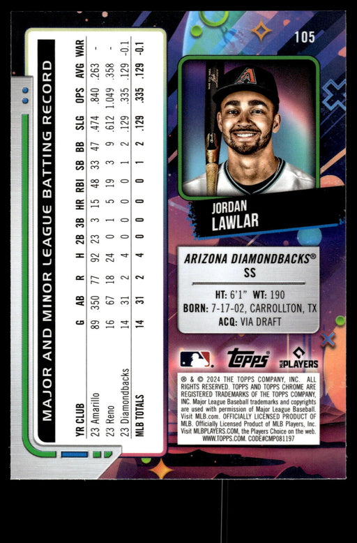 2024 Topps Chrome Cosmic #105 Jordan Lawlar