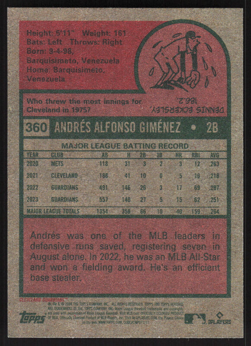 2024 Topps Heritage #360 Andrés Giménez