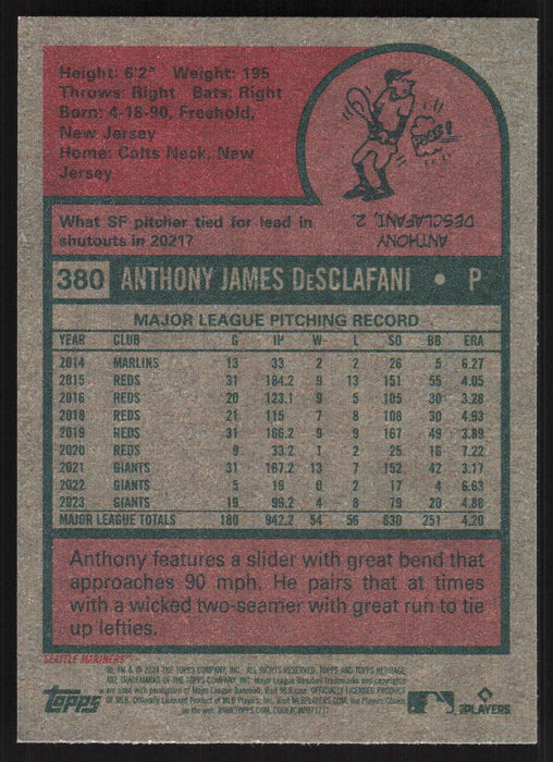 2024 Topps Heritage #380 Anthony DeSclafani Base