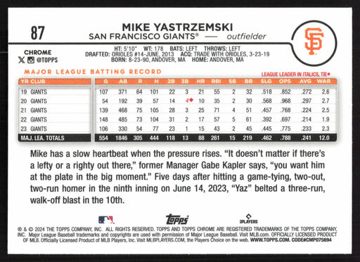 2024 Topps Chrome #87 Mike Yastrzemski