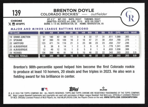 2024 Topps Chrome #139 Brenton Doyle