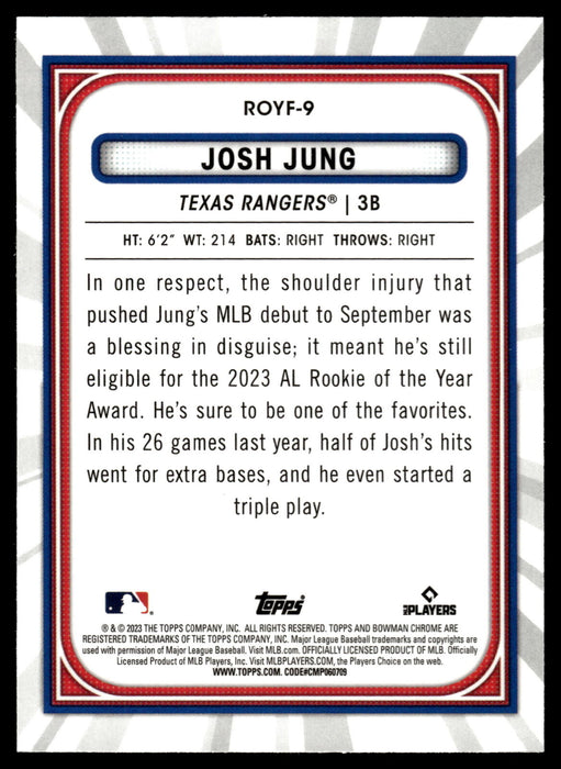 2023 Bowman #ROYF-9 Josh Jung Rookie of the Year Favorites