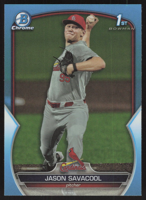 2023 Bowman Draft #BDC-200 Jason Savacool Chrome Sky Blue Refractor