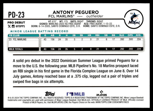 2024 Topps Pro Debut #PD-23 Antony Peguero