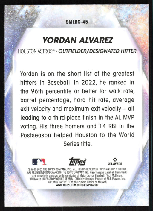 2023 Topps #SMLBC-45 Yordan Alvarez Stars of MLB Chrome