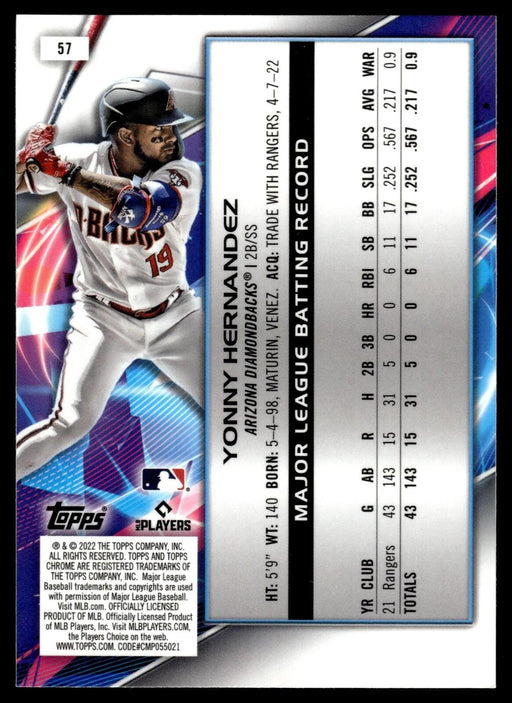 2022 Topps Chrome Cosmic #57 Yonny Hernandez