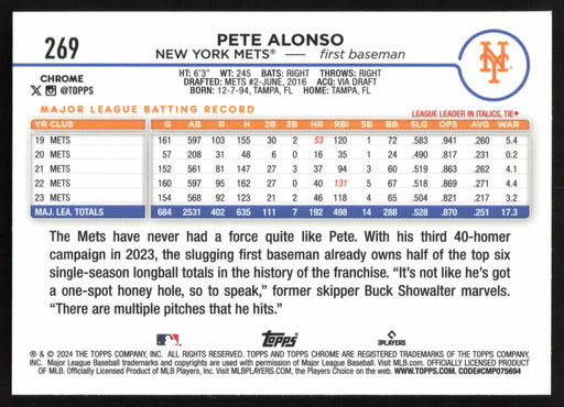 2024 Topps Chrome #269 Pete Alonso