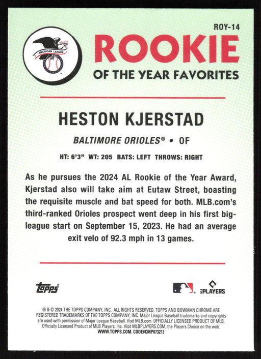 2024 Bowman #ROY-14 Heston Kjerstad Rookie of the Year Favorites