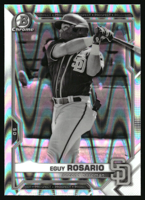 2021 Bowman Draft #BDC-33 Eguy Rosario Chrome Black & White RayWave