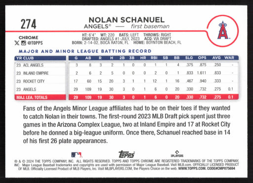 2024 Topps Chrome #274 Nolan Schanuel