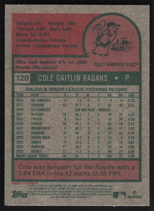 2024 Topps Heritage #120 Cole Ragans Base