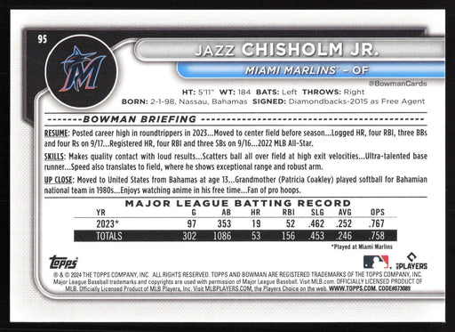 2024 Bowman #95 Jazz Chisholm Jr.