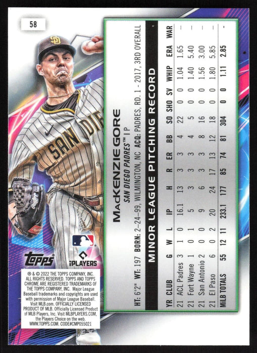 2022 Topps Chrome Cosmic #58 MacKenzie Gore